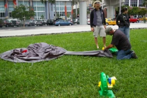 Sentinel inflatable, Inaugural installation at Bayfront Park, Miami, during Art Basel Miami, 2008